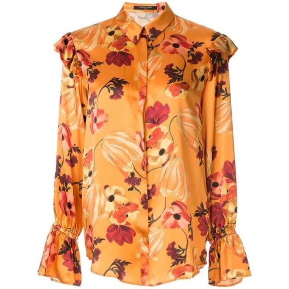 MOTHER OF PEARL Autumn Marin Silk Floral Blouse Large NWT - Picture 5 of 9